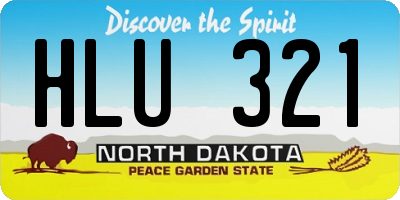 ND license plate HLU321