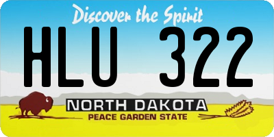 ND license plate HLU322