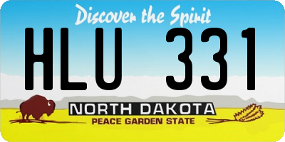 ND license plate HLU331