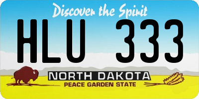 ND license plate HLU333