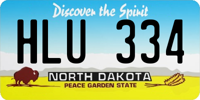 ND license plate HLU334