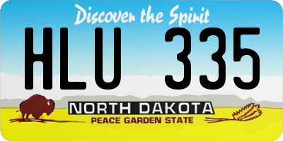 ND license plate HLU335