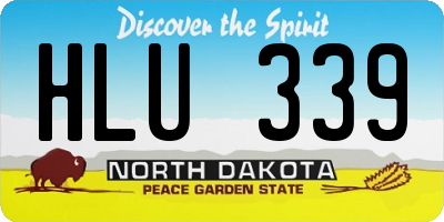 ND license plate HLU339