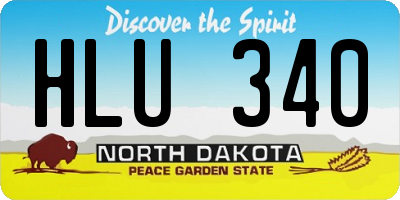 ND license plate HLU340
