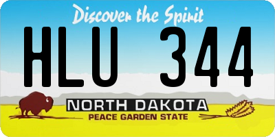 ND license plate HLU344