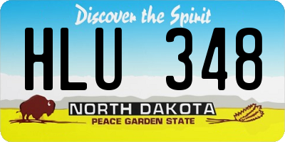 ND license plate HLU348