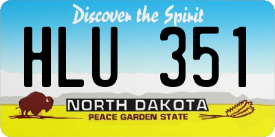 ND license plate HLU351