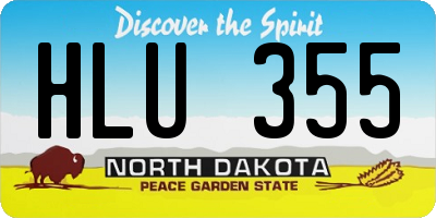 ND license plate HLU355
