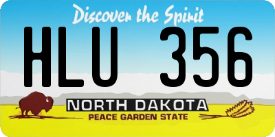 ND license plate HLU356