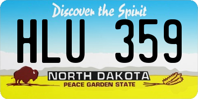 ND license plate HLU359