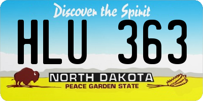 ND license plate HLU363