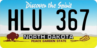 ND license plate HLU367
