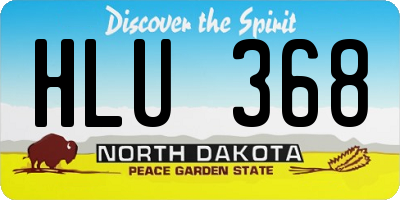 ND license plate HLU368