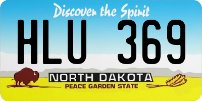 ND license plate HLU369