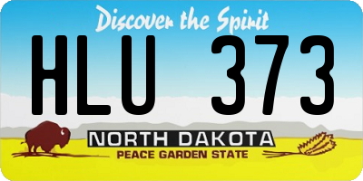 ND license plate HLU373