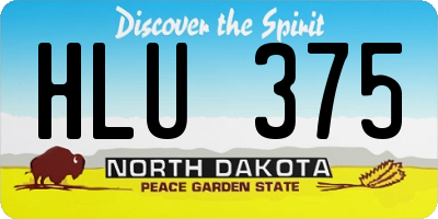 ND license plate HLU375
