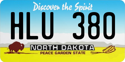 ND license plate HLU380