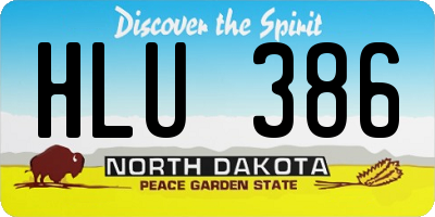ND license plate HLU386