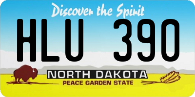ND license plate HLU390