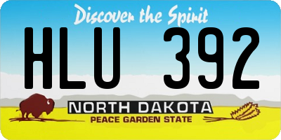 ND license plate HLU392