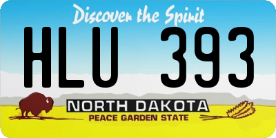 ND license plate HLU393