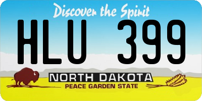 ND license plate HLU399