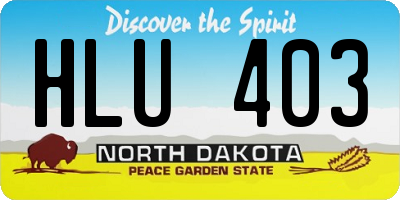 ND license plate HLU403