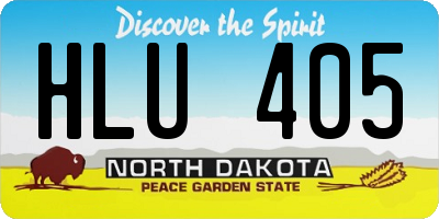 ND license plate HLU405