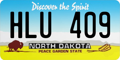 ND license plate HLU409