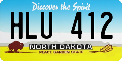 ND license plate HLU412