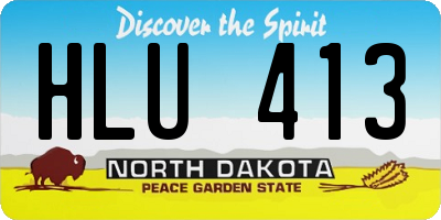 ND license plate HLU413