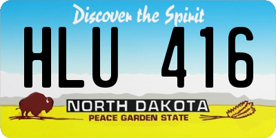 ND license plate HLU416