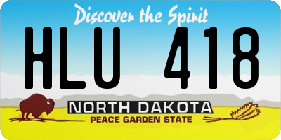 ND license plate HLU418