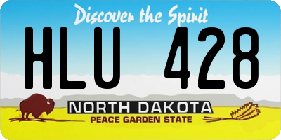 ND license plate HLU428