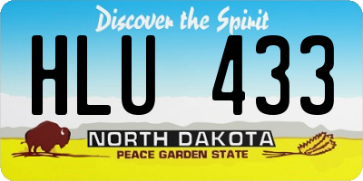 ND license plate HLU433