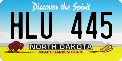 ND license plate HLU445