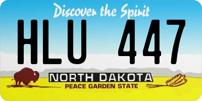 ND license plate HLU447