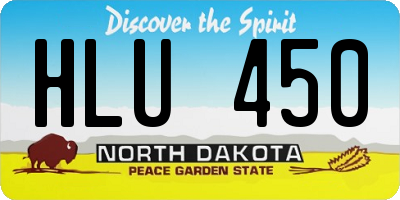 ND license plate HLU450