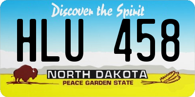 ND license plate HLU458