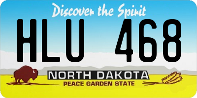 ND license plate HLU468