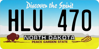 ND license plate HLU470