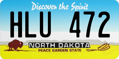 ND license plate HLU472
