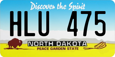 ND license plate HLU475