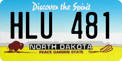 ND license plate HLU481