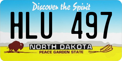 ND license plate HLU497