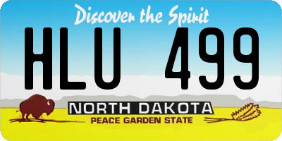 ND license plate HLU499