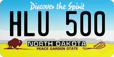 ND license plate HLU500