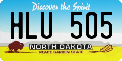 ND license plate HLU505