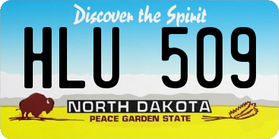 ND license plate HLU509