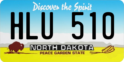 ND license plate HLU510